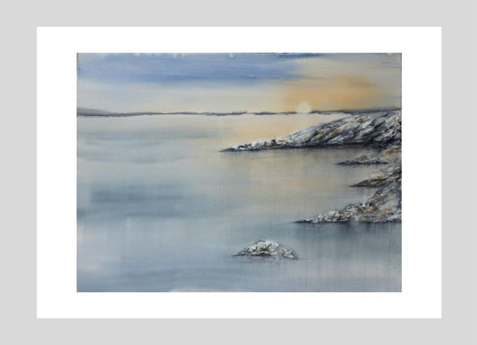 'Sommarkväll' watercolour, original painting. 57x76 cm